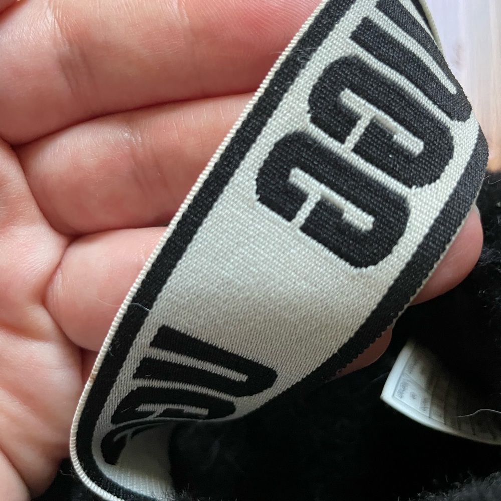 Ugg Fluff Yeah Black Shearling Slides - image 2